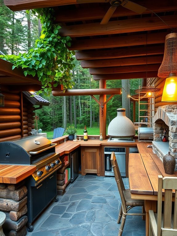 rustic outdoor cooking setup