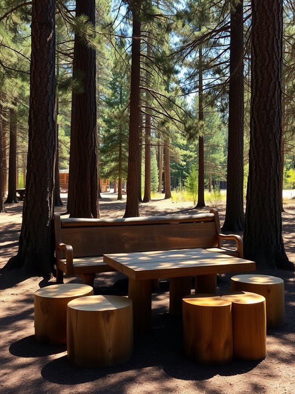 rustic outdoor wooden furniture