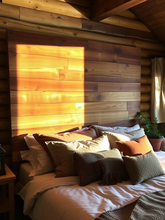 rustic reclaimed wood headboard