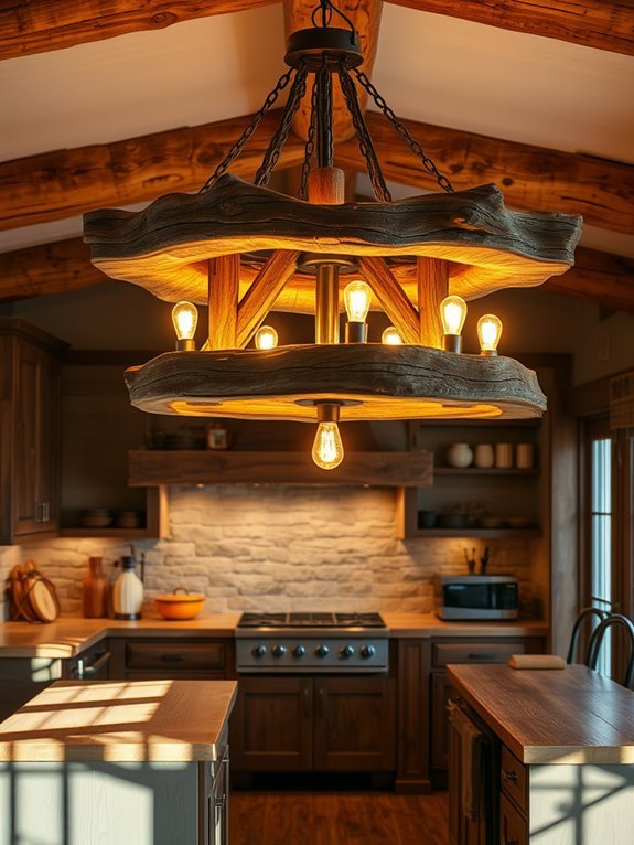 rustic reclaimed wood lighting