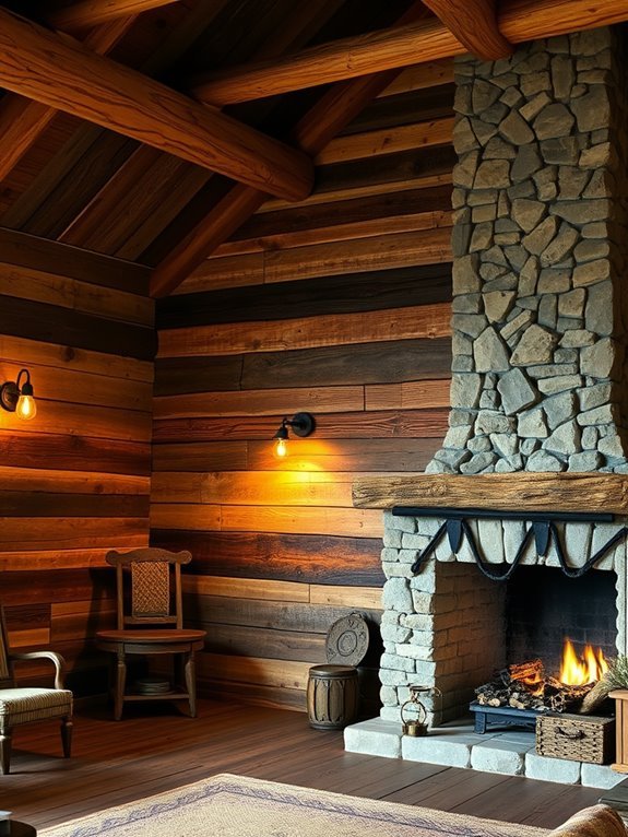 rustic reclaimed wood panels