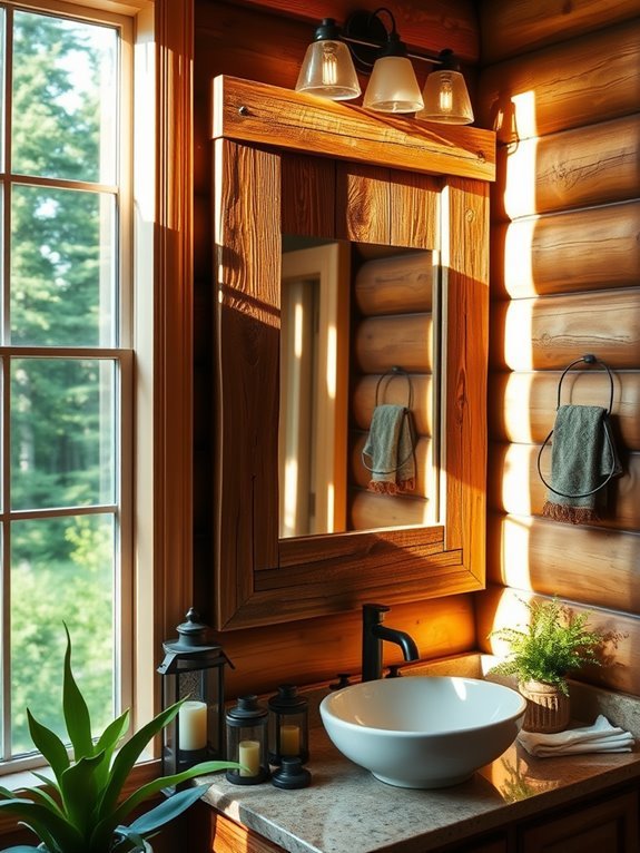 rustic reclaimed wood reflection