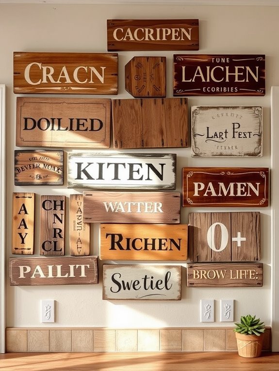 rustic reclaimed wooden signs