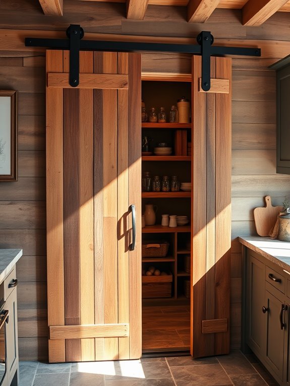 rustic sliding door storage