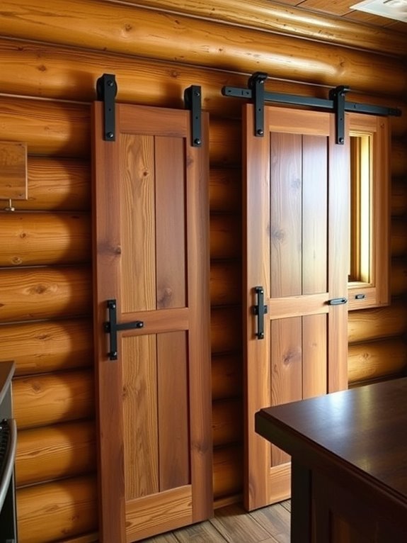 rustic sliding door storage