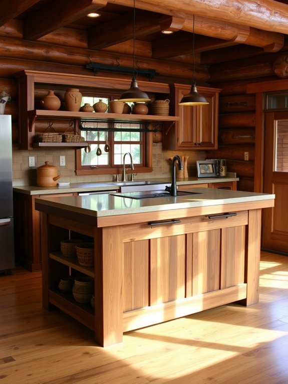 rustic storage island design