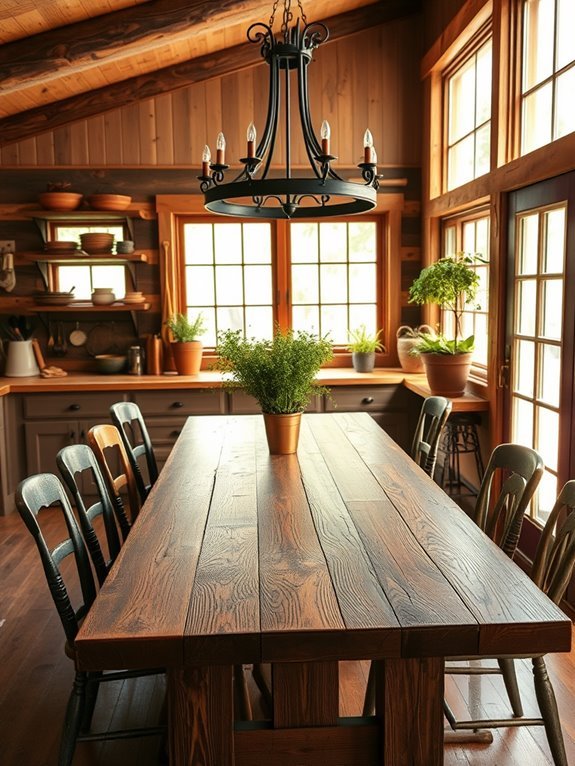 rustic sustainable dining table