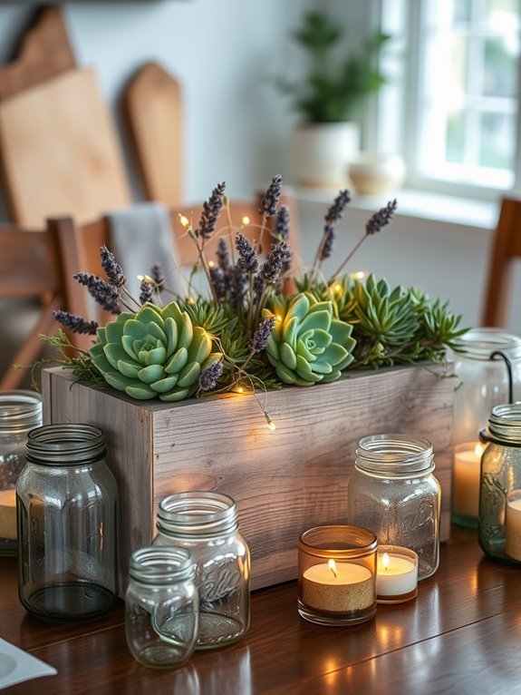 rustic table centerpiece design