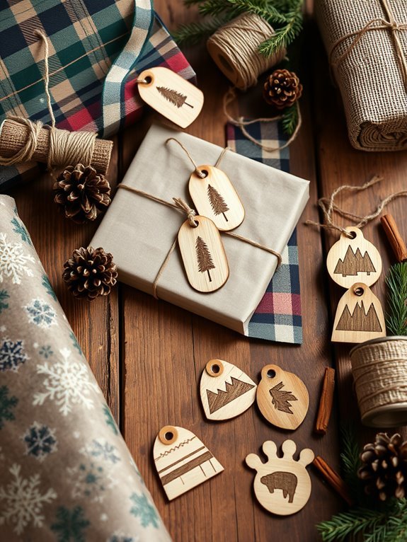 rustic themed gift labeling tags