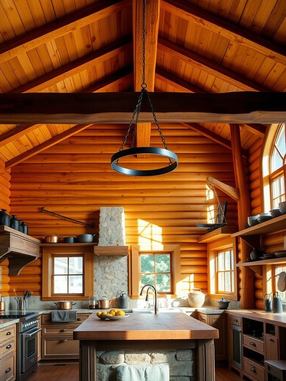 rustic timber architectural elements