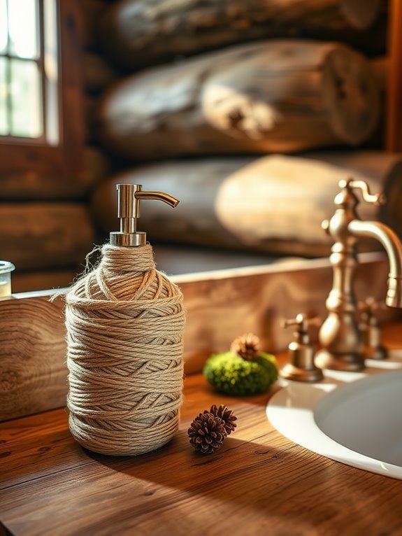 rustic twine soap dispenser