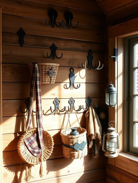 rustic wall hooks and racks