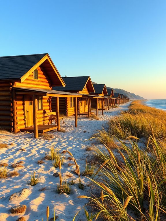 rustic waterfront log cabin