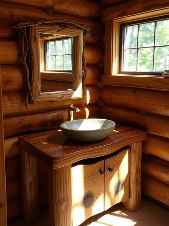 rustic wooden bathroom furniture