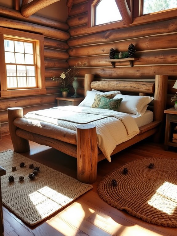 rustic wooden bed frame