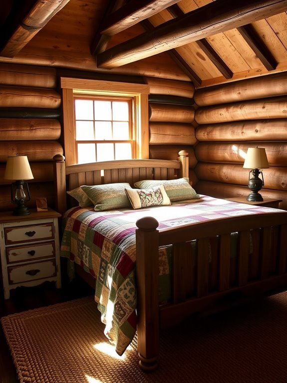 rustic wooden bedside tables