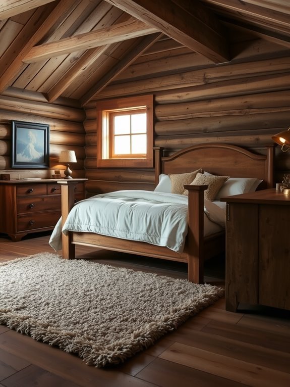 rustic wooden cabin furnishings