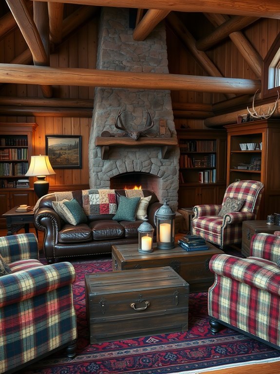 rustic wooden cabin furnishings