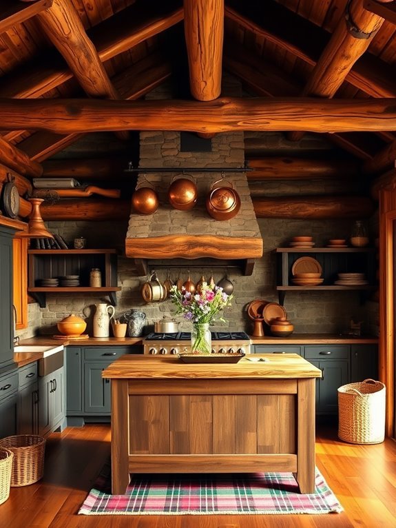 rustic wooden ceiling beams