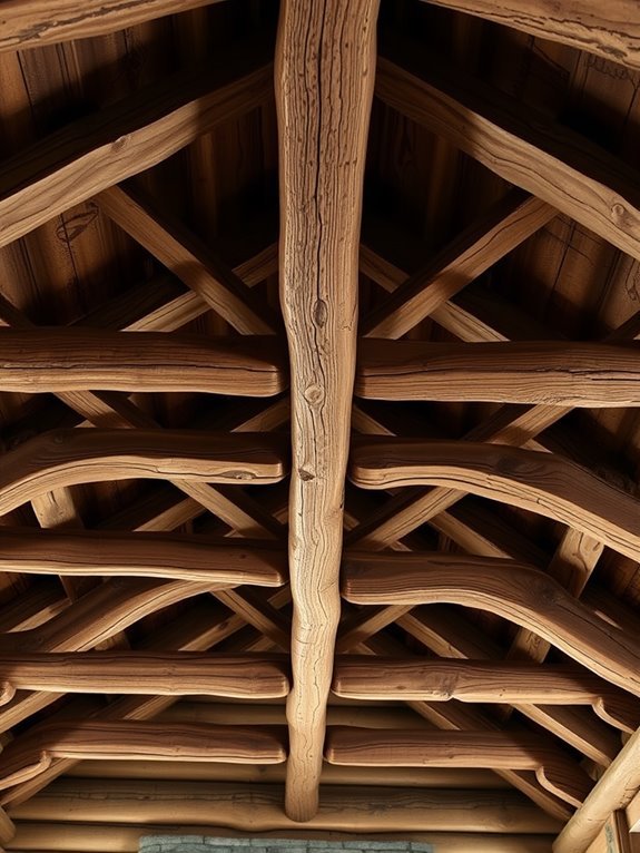 rustic wooden ceiling beams