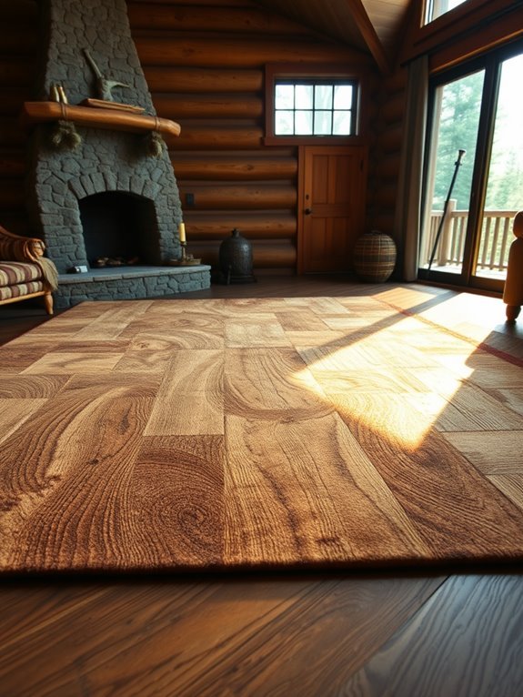 rustic wooden design rug