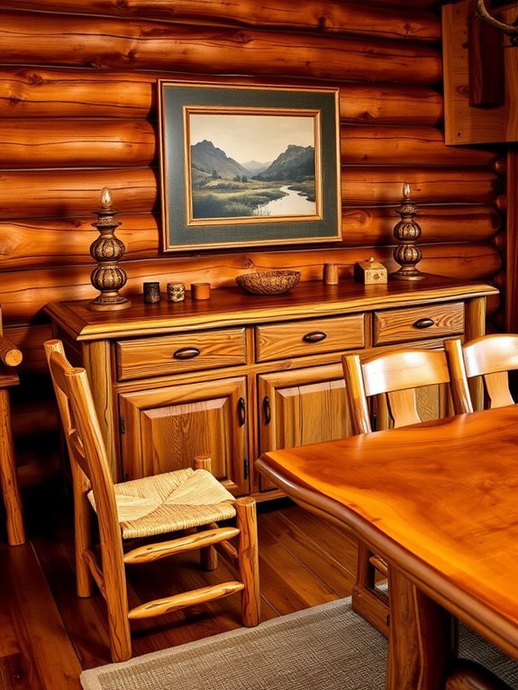 rustic wooden dining buffet