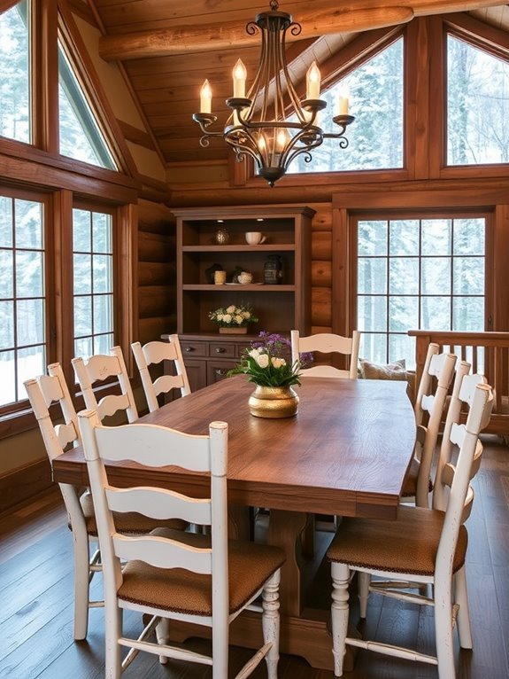 rustic wooden dining chairs