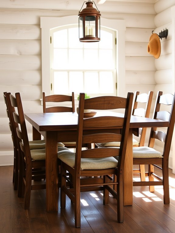 rustic wooden dining chairs