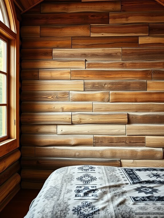 rustic wooden feature wall