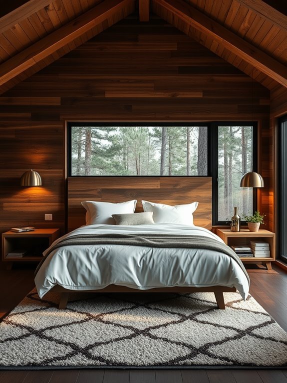 rustic wooden headboard design