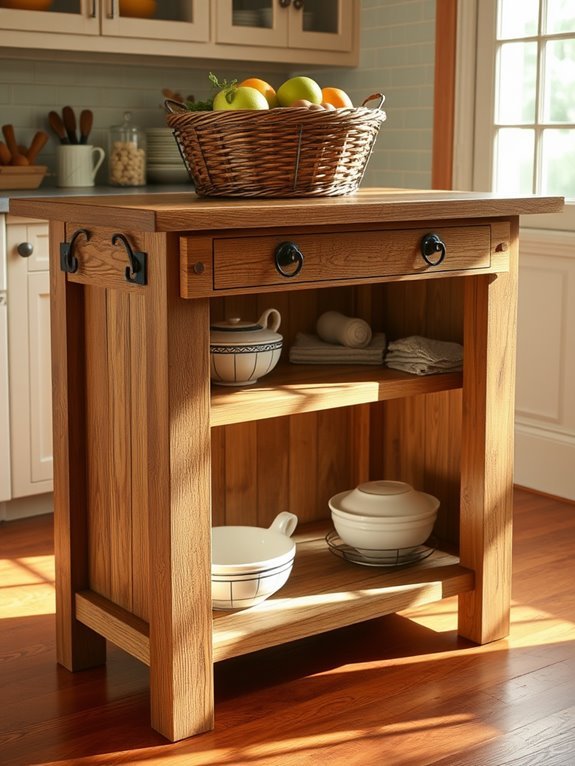rustic wooden kitchen centerpiece