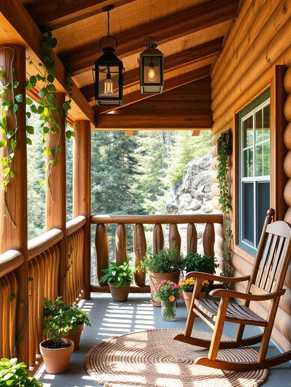 rustic wooden railing design