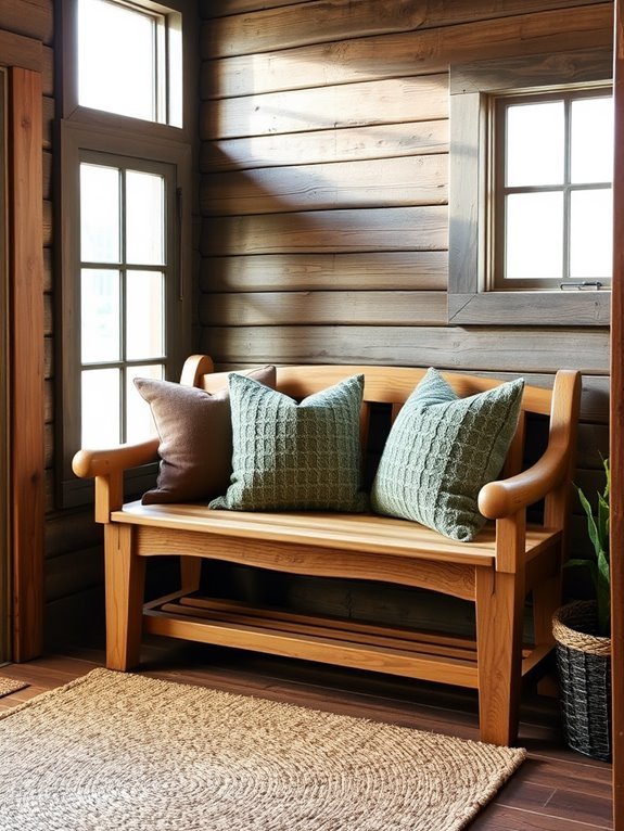 rustic wooden seating option