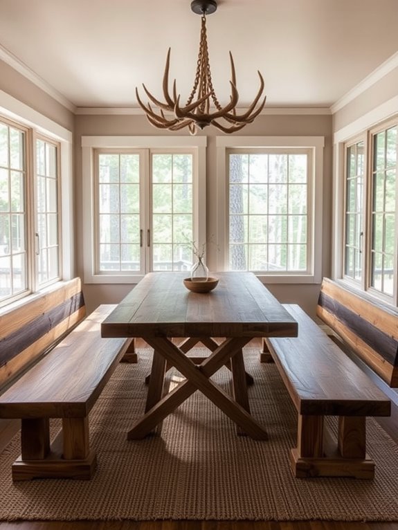 rustic wooden seating options