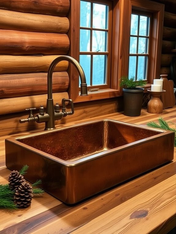 rustic wooden sink design