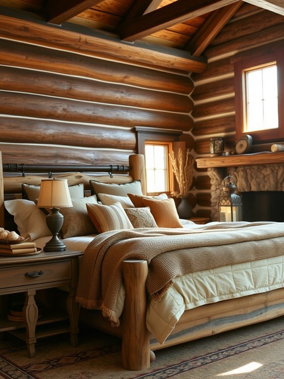 rustic wooden sleeping spaces