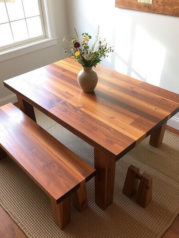 rustic wooden table seating