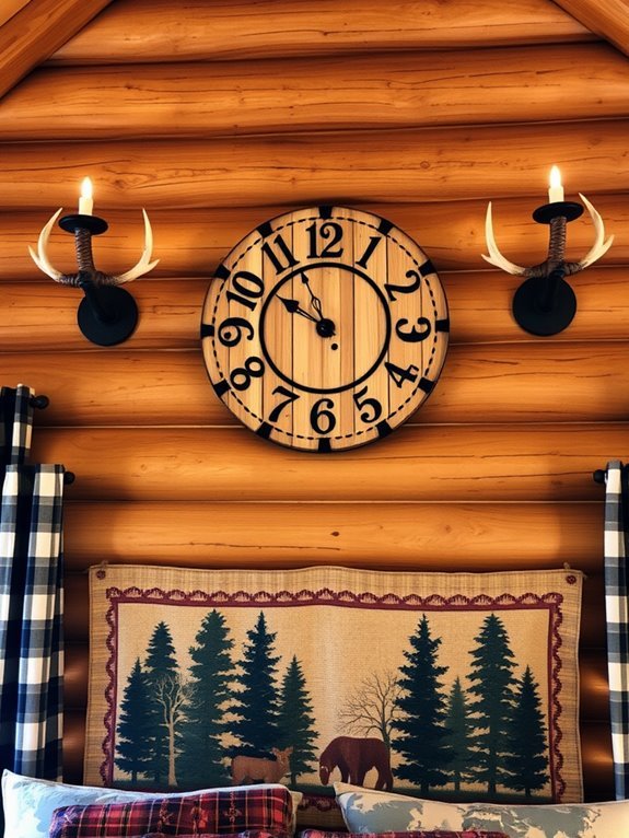 rustic wooden wall clock