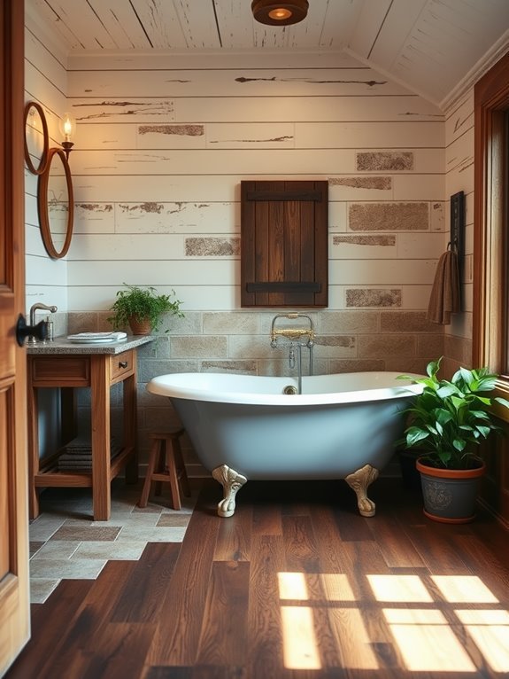 rustic wooden wall paneling