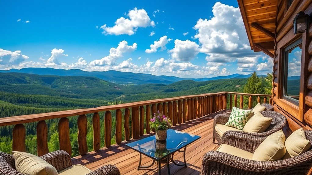 scenic mountain cabin decks