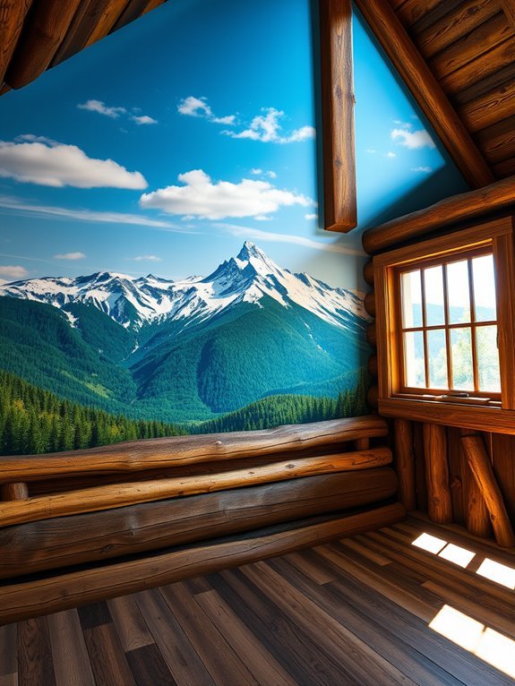 scenic mountain mural artwork