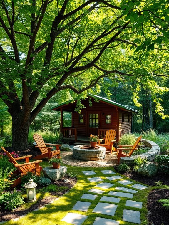 seating beneath tree canopy