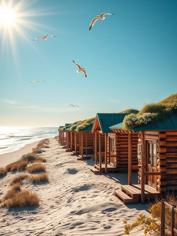 secluded beachside log cabin