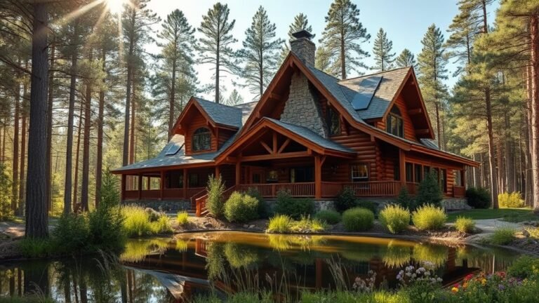 self sufficient log cabin mansions