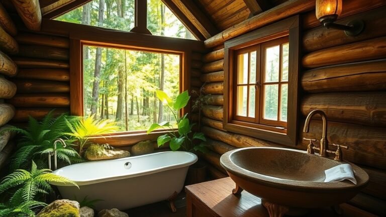 serene log cabin bathrooms