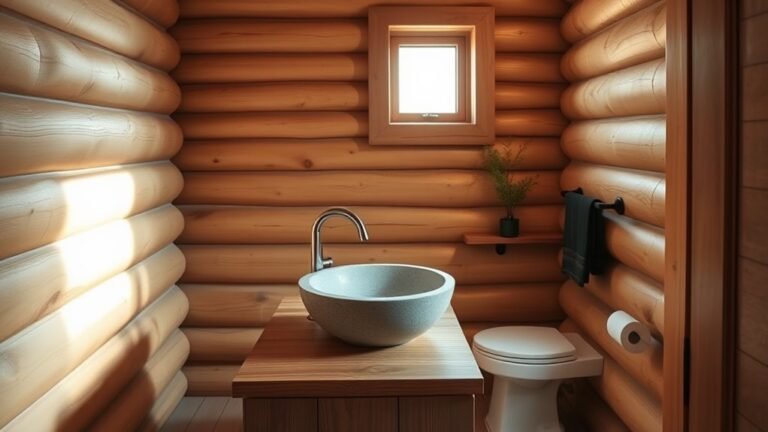 simple log cabin bathrooms