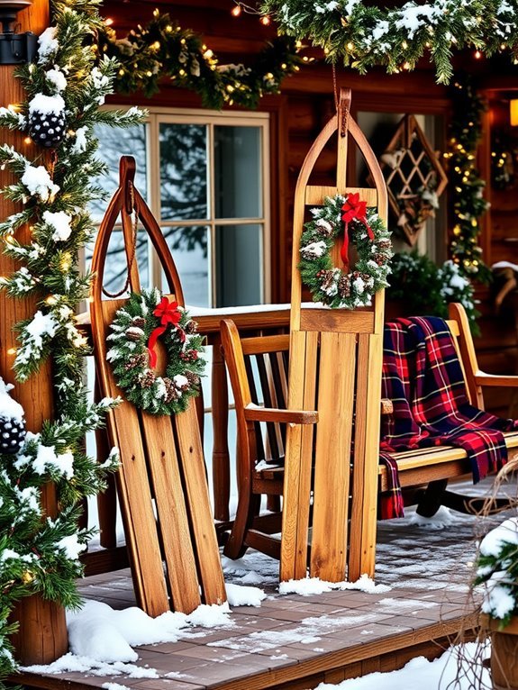 sleds used for decoration