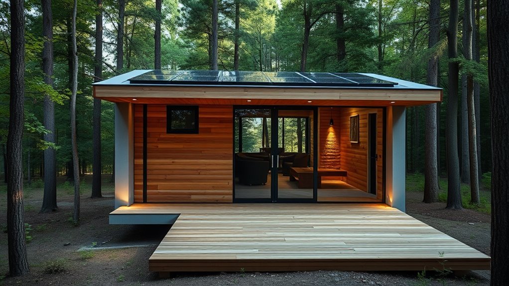 sleek modern log cabins