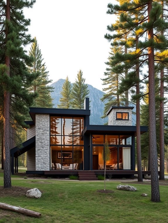 sleek simple cabin designs