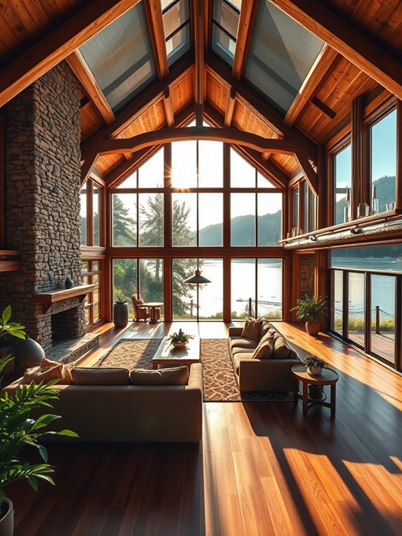 sophisticated waterfront living space